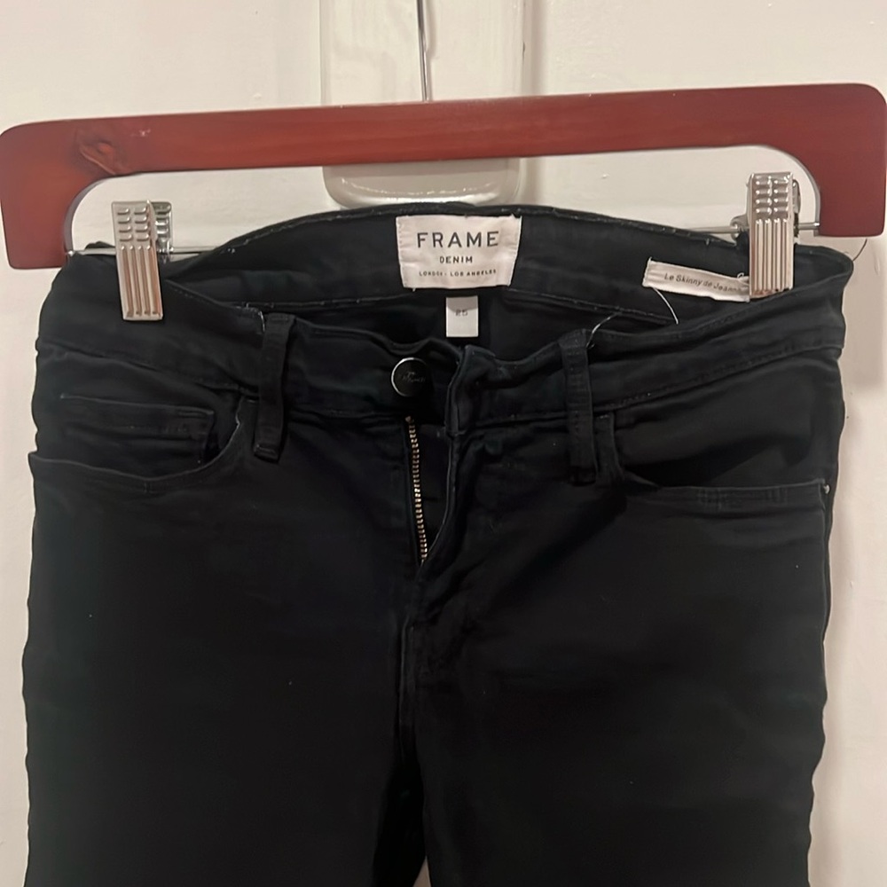 frame le skinny de jeanne size 25 black